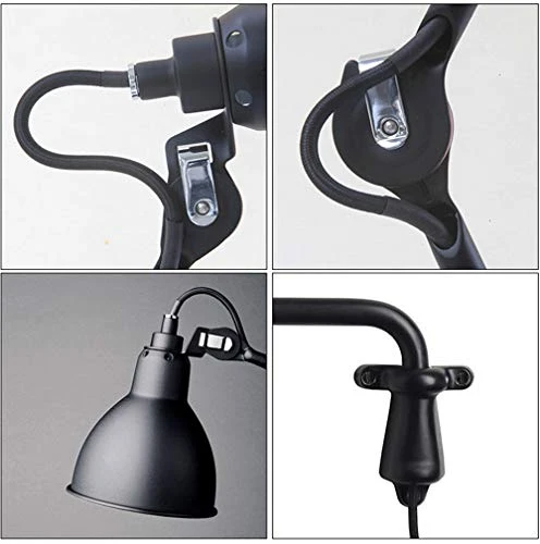 Rétro Vintage Applique Murale,Loft Industrielle Angle Bras Articulé Lampe Murale Réglable Pivotant Lampe de Mur avec Métal Abat-Jour E27 Edison Luminaire pour Chevet Maison Couloir Salon Chambre,D