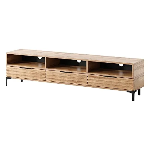 Selsey RIKKE - Meuble TV/Banc TV (chêne wotan, 160 cm, sans LED)