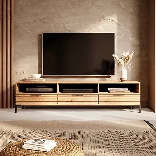 Selsey RIKKE - Meuble TV/Banc TV (chêne wotan, 160 cm, sans LED)