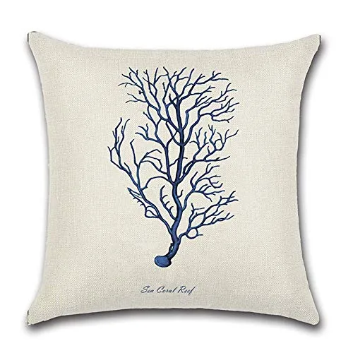 HuifengS Lot de 4 Housses de coussin en lin, housses carrées décoratives avec motifs de forêt et plantes tropicales, idéales pour canapés, lits, chaises, 45 x 45 cm, Lin, Zt010., 45 x 45 Centimeters