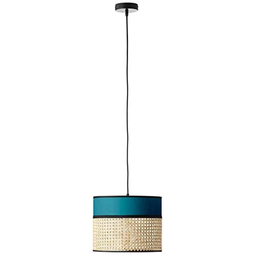 Brilliant lampe Dayanara suspension 30cm bleu / rotin | 1x A60, E27, 60W, adapté aux lampes standard (non incluses) | Échelle A ++ à E | Le câble peut être raccourci