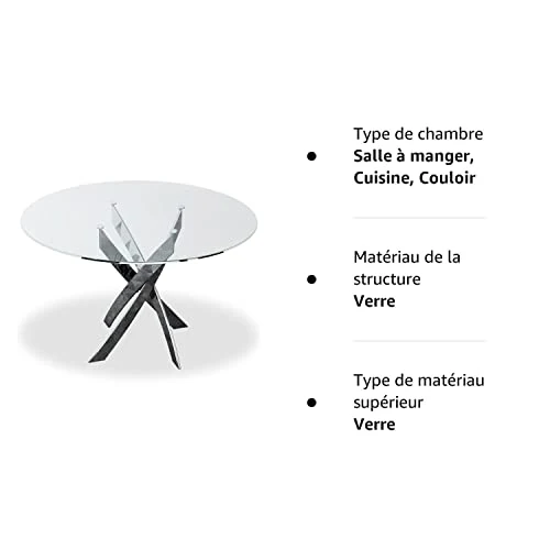 Menzzo Corix Table, Transparent, L120 x P120 x H75 cm