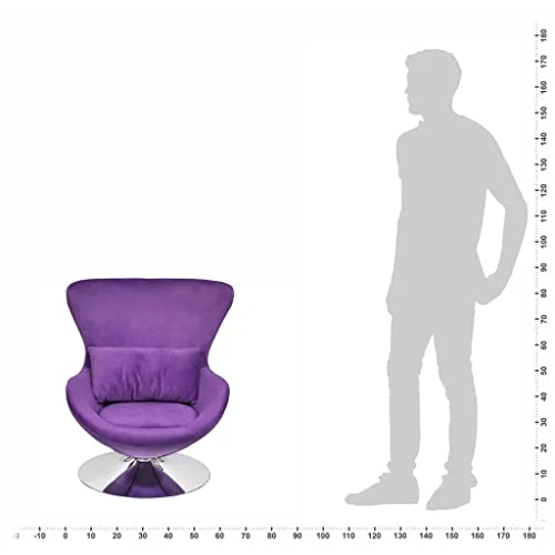 OUSEE Fauteuil pivotant en Forme d’œuf avec Coussin Violet Velours