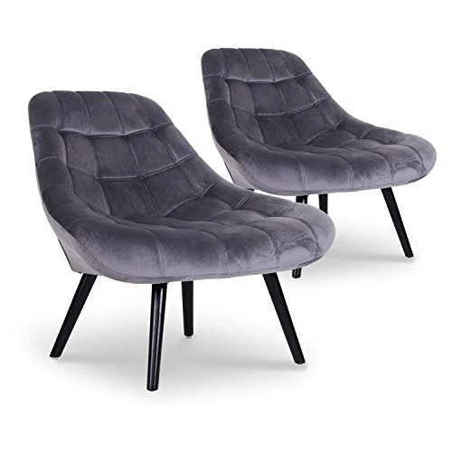 Lot de 2 fauteuils Danios Velours Gris