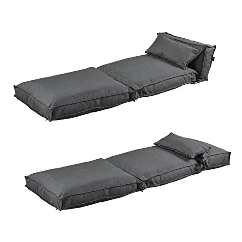SAMPUR Chauffeuse modulable d'intérieur Le caméléon | Fauteuil évolutif et Convertible | Multiples Coloris au Choix | Dessous Anti-dérapant | Adaptable sur Tous Supports | Tissu Gris foncé