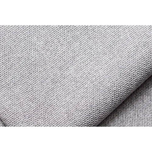 Miliboo Canapé d'angle Droit modulable avec chauffeuse Double en Tissu Gris Clair PLURIEL