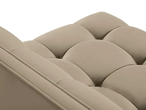 MICADONI - Méridienne d'angle Droit Karoo - 1 Place - Velours - Beige