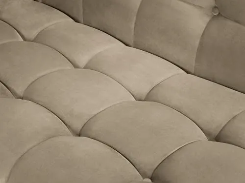 MICADONI - Méridienne d'angle Droit Karoo - 1 Place - Velours - Beige