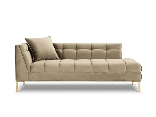 MICADONI - Méridienne d'angle Droit Karoo - 1 Place - Velours - Beige