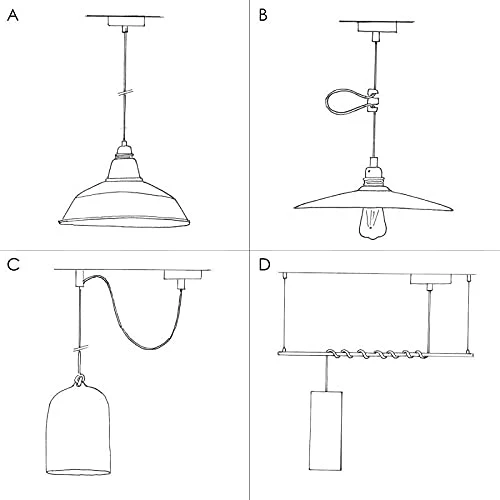Suspension fabriquée en Italie avec câble textile, abat-jour Coupe en céramique et finition en métal - Sans ampoule, Rouge Corail à rayures - blanc