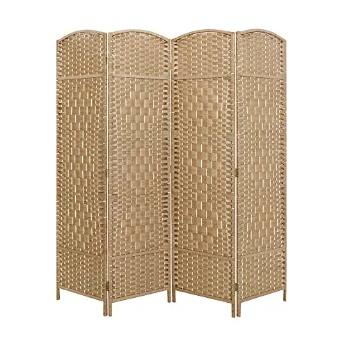 LW Collection Paravent 4 Panneaux Marron 170x160cm - Paravents de Chambre à Coucher - cloison