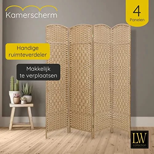 LW Collection Paravent 4 Panneaux Marron 170x160cm - Paravents de Chambre à Coucher - cloison