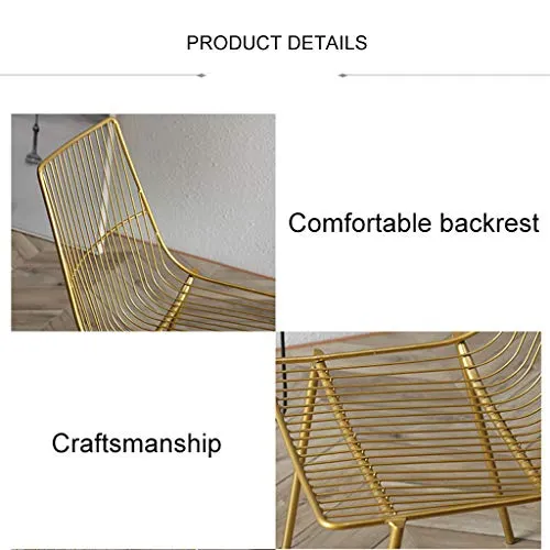 Amrai Chaises de Salle à Manger de Luxe Nordic Light - Siège en Cuir Blanc en métal doré, Chaises de Salle à Manger de Loisirs Tabouret de Bar pour Salon/Cuisine/vanité, Hauteur de l'assise: 43cm