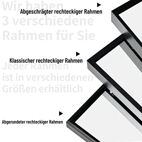 AUFHELLEN Miroir sur Pied 140x50cm avec Cadre en Métal Noir Miroir sur Pied HD Grand Miroir Mural avec Crochets pour Salon, Chambre et Dressing Miroir