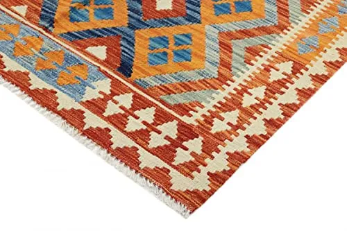 Nain Trading Kilim Tapis afghan oriental 195 x 144 cm Rouge tissé à la main Afghanistan