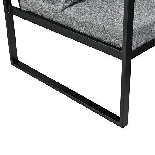 Lot de 2 Fauteuils Design de Salon avec Accoudoirs Siège et Dossier Rembourrré Armature Solide Housse en Polyester 70 x 60 x 60 Gris Foncé