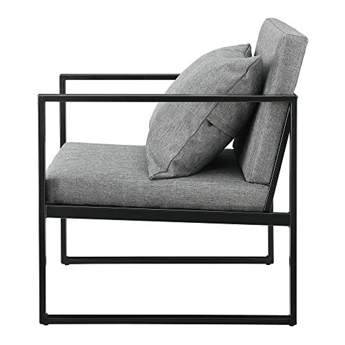 Lot de 2 Fauteuils Design de Salon avec Accoudoirs Siège et Dossier Rembourrré Armature Solide Housse en Polyester 70 x 60 x 60 Gris Foncé