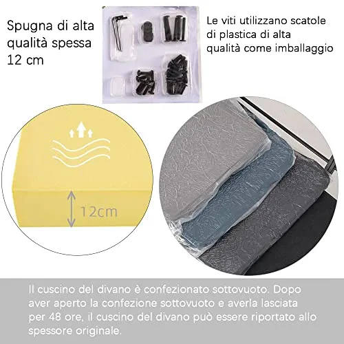 Mingone Fauteuil de Salon Canapé Monoplace Rembourré Lounge Convertible Inclinable Chaise avec Accoudoirs et Dossier Lin Gris Foncé, 1