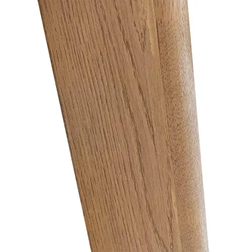 Meubletmoi Table de Repas Ronde 120 cm Plateau en céramique Blanc marbré et 4 Pieds inclinés Bois Clair - Style scandinave - Lilia