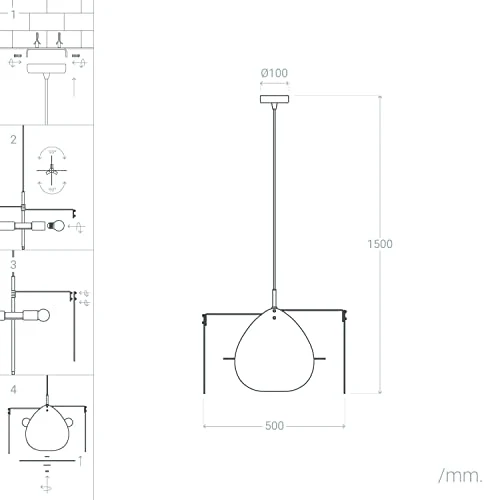 Suspension Métal et Raphia Hades ILUZZIA Naturel