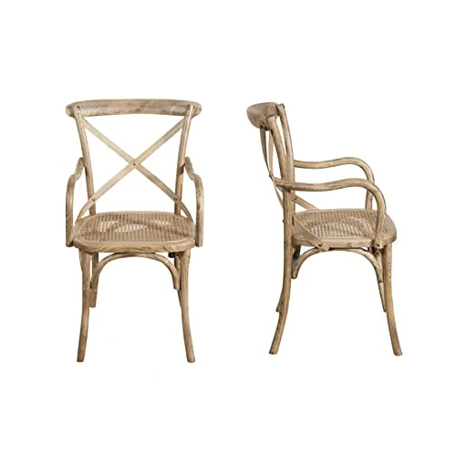 Biscottini Chaise Salle a Manger Bois 89x43x50 cm | Chaise bistrot Bois Made in Italy | Chaise Bois Finition Vintage | Chaise en rotin