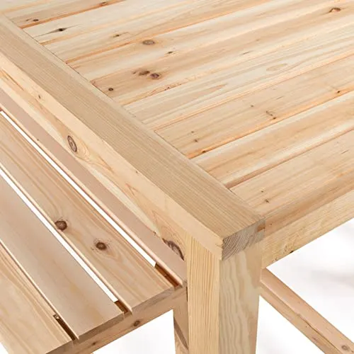 IDMarket - Salon de Jardin UVITA en Bois Table de Jardin 180 CM + 2 bancs
