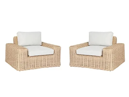 Vente-unique - Lot de 2 Fauteuil de Jardin en résine tressée - Obidos