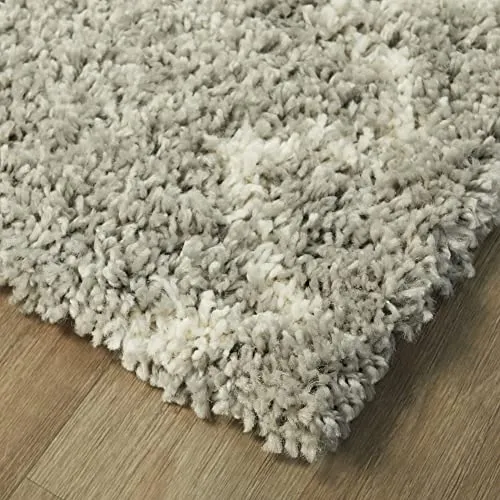 BALTA Tapis Berbère, Tapis de Salon Shaggy Style Ethnique, Grand Tapis 200x290 cm, Doux et Confortable, Facile d'entretien, Polypropylène épaisseur 30 mm, 200 x 290 cm, Gris - Blanc