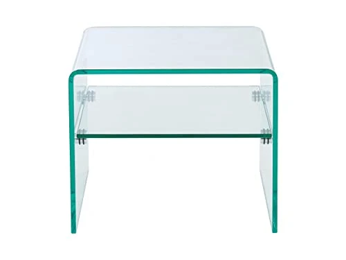 Vente-unique - Table de Chevet STILEOS - 1 Niche - Verre trempé
