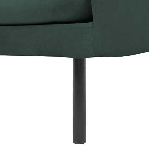 Beliani Canapé d'angle Côté Droit Fixe en Velours Vert pour Salon Glamour et Vintage