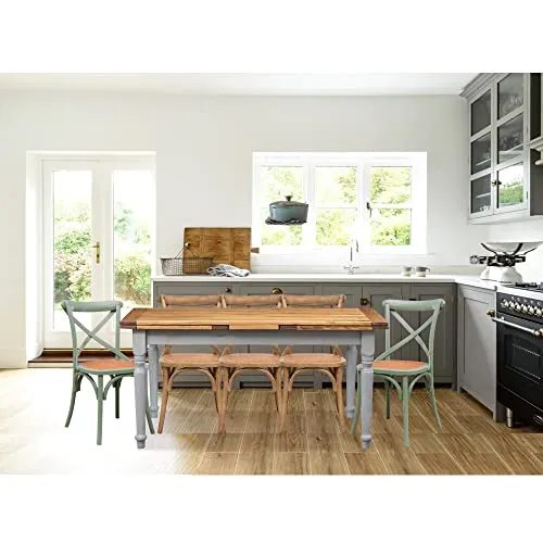 Biscottini Table a Manger Extensible 160x80x80 cm Made in Italy | Table Cuisine | Table Extensible Style Country | Table Salle a Manger Extensible