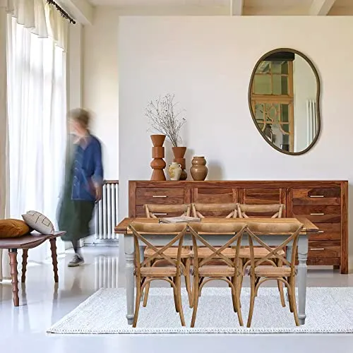Biscottini Table a Manger Extensible 160x80x80 cm Made in Italy | Table Cuisine | Table Extensible Style Country | Table Salle a Manger Extensible
