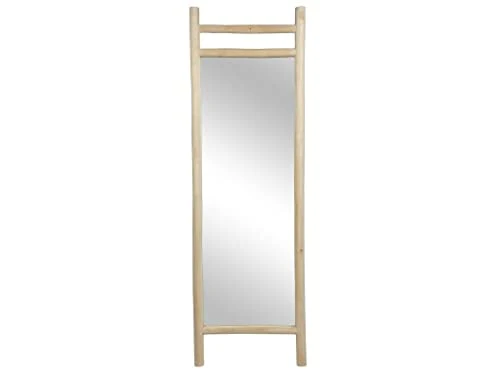 Vente-unique - Miroir échelle sur Pied en Bois de Teck - L. 56 x P. 5 x H. 180 cm - Naturel - Malang