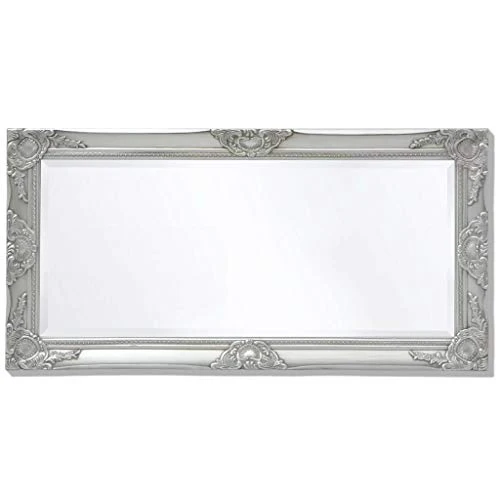 Tidyard Miroir Mural Magnifique pour Salle de Bain/Dressing Style Baroque Argenté 100 X 50 cm