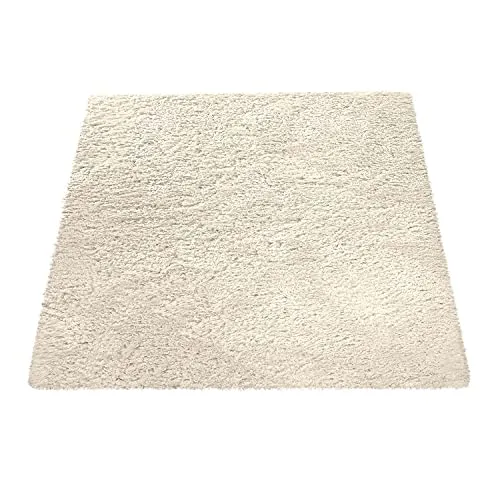 Paco Home Tapis Poils Hauts Moelleux Moderne Shaggy Style Flokati Confortable Uni Blanc, Dimension:200x290 cm