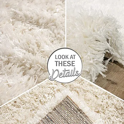 Paco Home Tapis Poils Hauts Moelleux Moderne Shaggy Style Flokati Confortable Uni Blanc, Dimension:200x290 cm