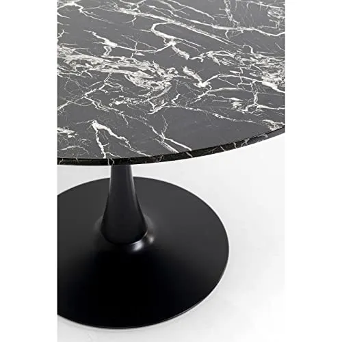 Table Schickeria 110cm Effet marbre Noir Kare Design