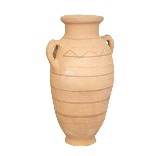 Biscottini Vase en terre cuite du sahara 50 x 24 x 30 cm | grands pots en terre cuite à la main | Anphore de jardin décoratif et fonctionnels