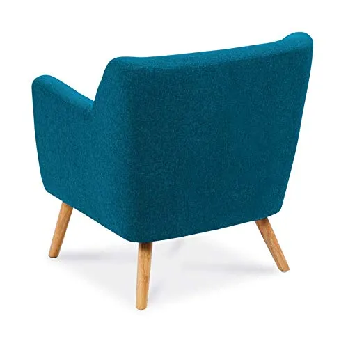 IDMarket - Fauteuil scandinave LIV en Tissu Bleu Canard