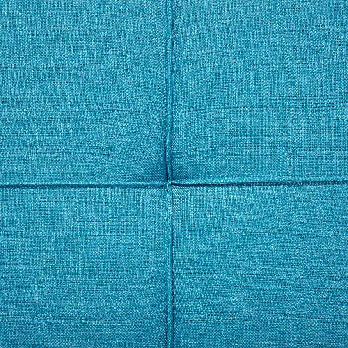 Beliani Canapé Clic-Clac en Tissu Bleu Convertible en Lit Confortable pour Salon Scandinave Moderne