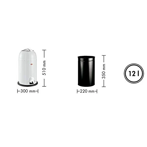 Wesco Kickmaster Junior 180 312-01 Poubelle (Blanc)