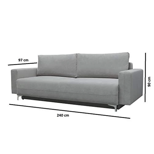 E-MEUBLES Canapé lit Convertible Salon Relax Noveau scandinave Design Revêtement de Canapé Melisa (Bleu foncé)
