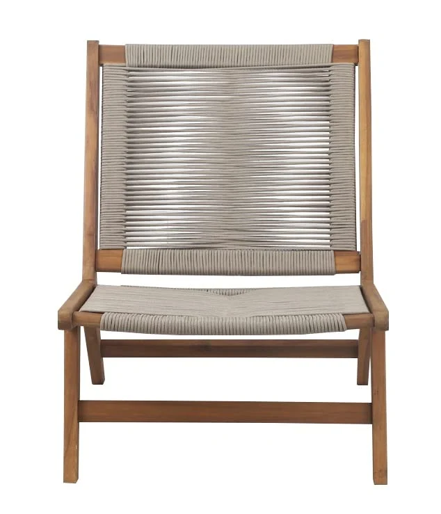 BEAU RIVAGE Avery Fauteuil Bas de Jardin, Bois, Naturel, 81 x 60 x 72 cm