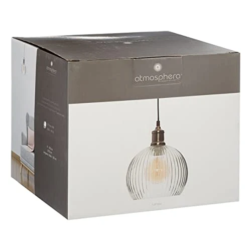 Atmosphera - Suspension en Verre Transparent Laye D 20 cm Atelier d'hiver