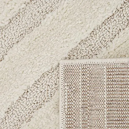 Paco Home Tapis Poils Longs Tapis De Salon Tapis Shaggy Aspect 3D Ethnique Boho Look Vintage Doux, Dimension:160x220 cm, Couleur:Crème 2
