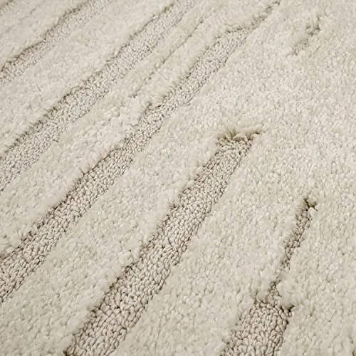 Paco Home Tapis Poils Longs Tapis De Salon Tapis Shaggy Aspect 3D Ethnique Boho Look Vintage Doux, Dimension:160x220 cm, Couleur:Crème 2