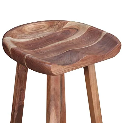 vidaXL Tabouret de Bar Tabouret Haut 2 pcs Bois d'Acacia 38 x 37 x 76 cm