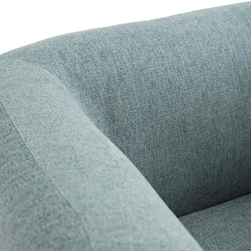 AltoBuy Marvel - Fauteuil Club Tissu Bleu Clair Pieds Bois