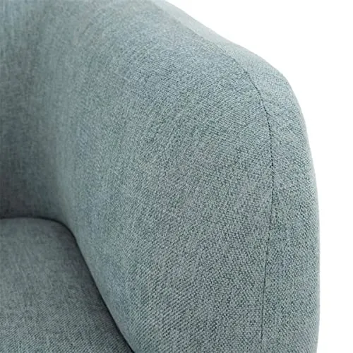 AltoBuy Marvel - Fauteuil Club Tissu Bleu Clair Pieds Bois