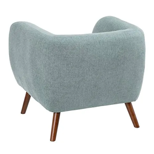 AltoBuy Marvel - Fauteuil Club Tissu Bleu Clair Pieds Bois